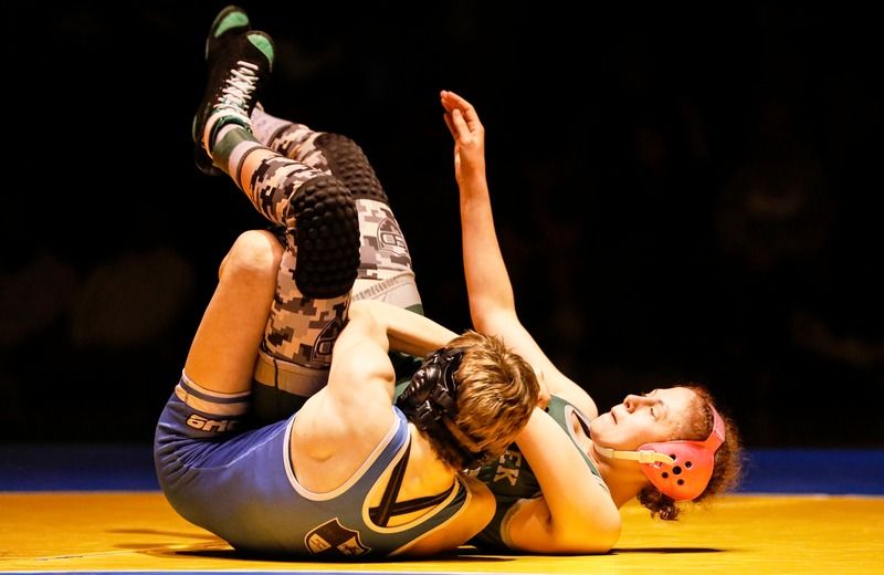 Ava Rose wrestling in a high school match